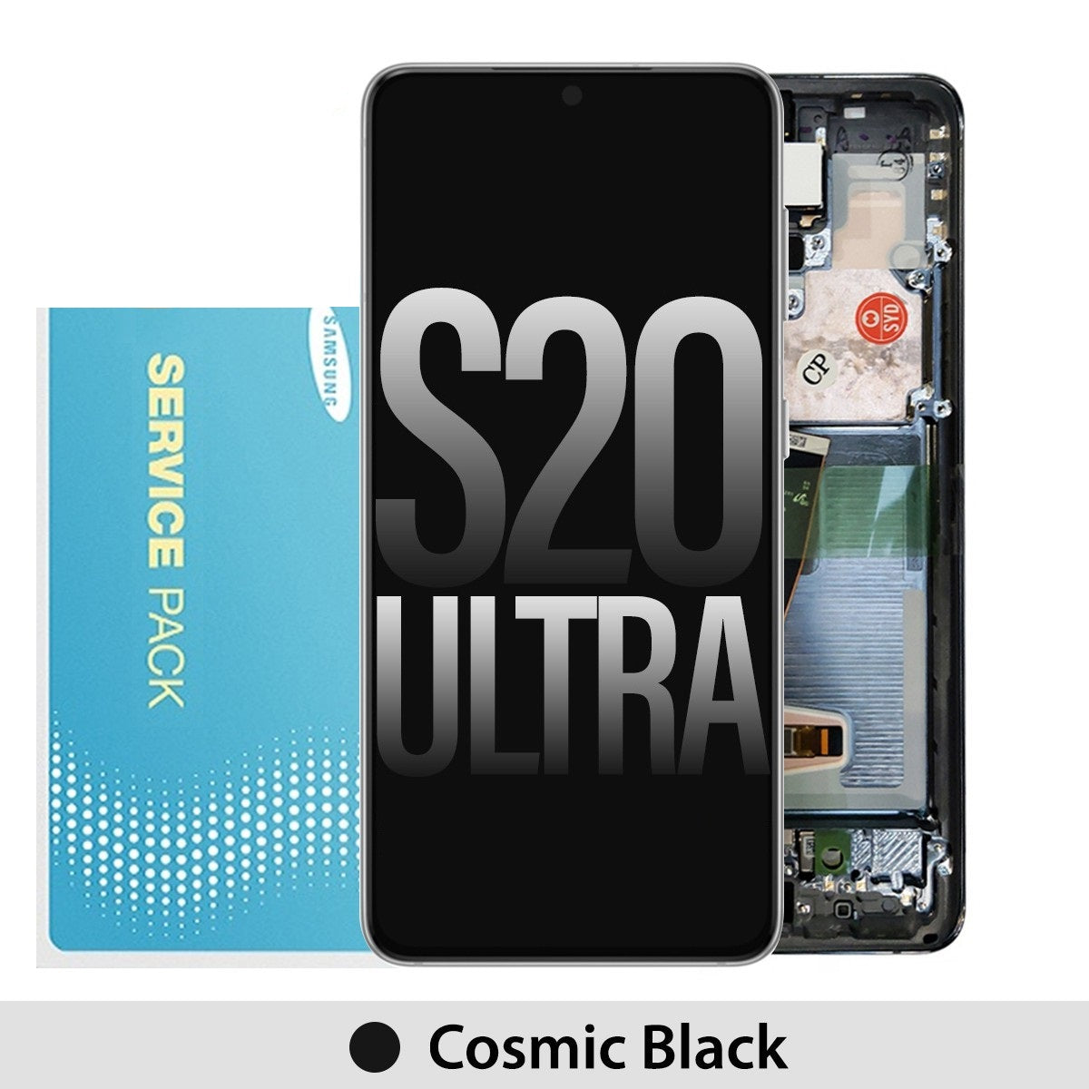 Samsung Galaxy S20 Ultra G988 OLED Screen Replacement Digitizer without Front Camera GH82-22327A/22271A (Gold)-Cosmic Black Samsung Galaxy S20 Ultra G988 OLED Screen Replacement Digitizer without Front Camera GH82-22327A/22271A (Gold)-Cosmic Black